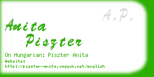 anita piszter business card